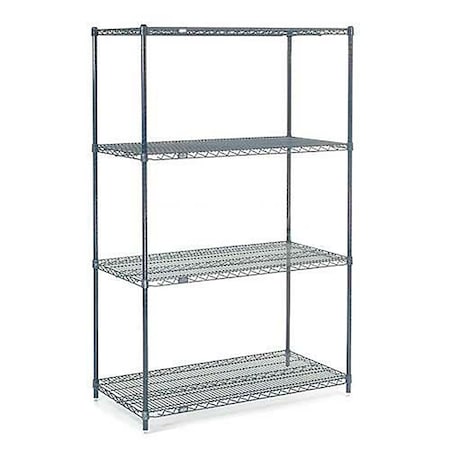 Nexel Nexelon Wire Shelving, Blue Epoxy, 54W X 24D X 86H 24548N